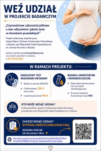 PROJEKT BADAWCZY - SIBO/IMO - "Czynnościowe zaburzenia jelitowe-a stan odżywiania i jakość życia w chorobach przewlekłych"